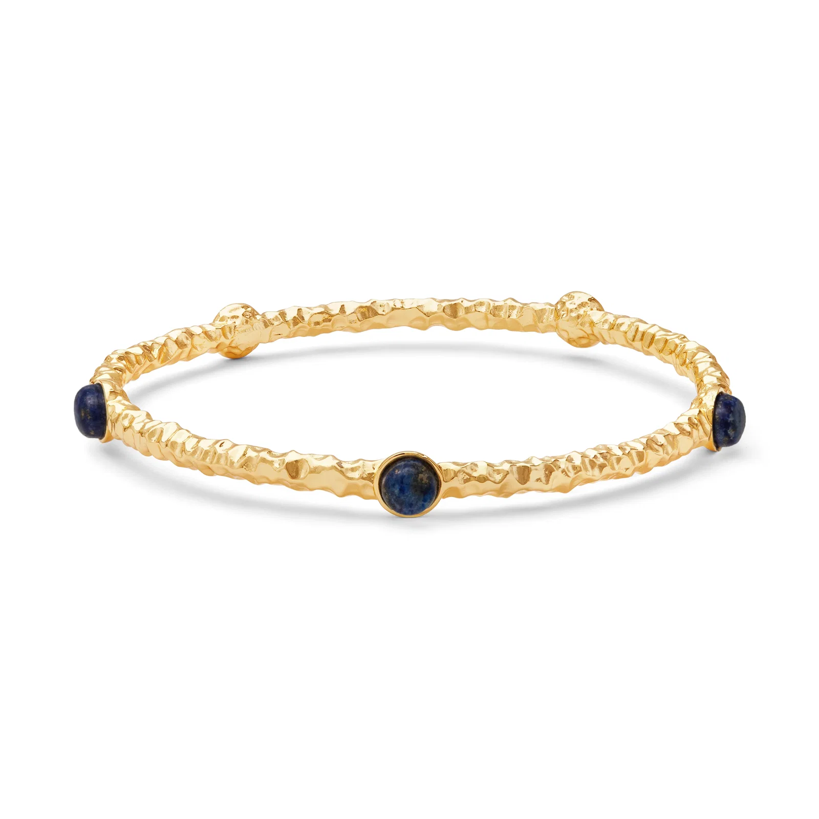 Image of Cabochon Push-On Bangle in Deep Cobalt & Gold