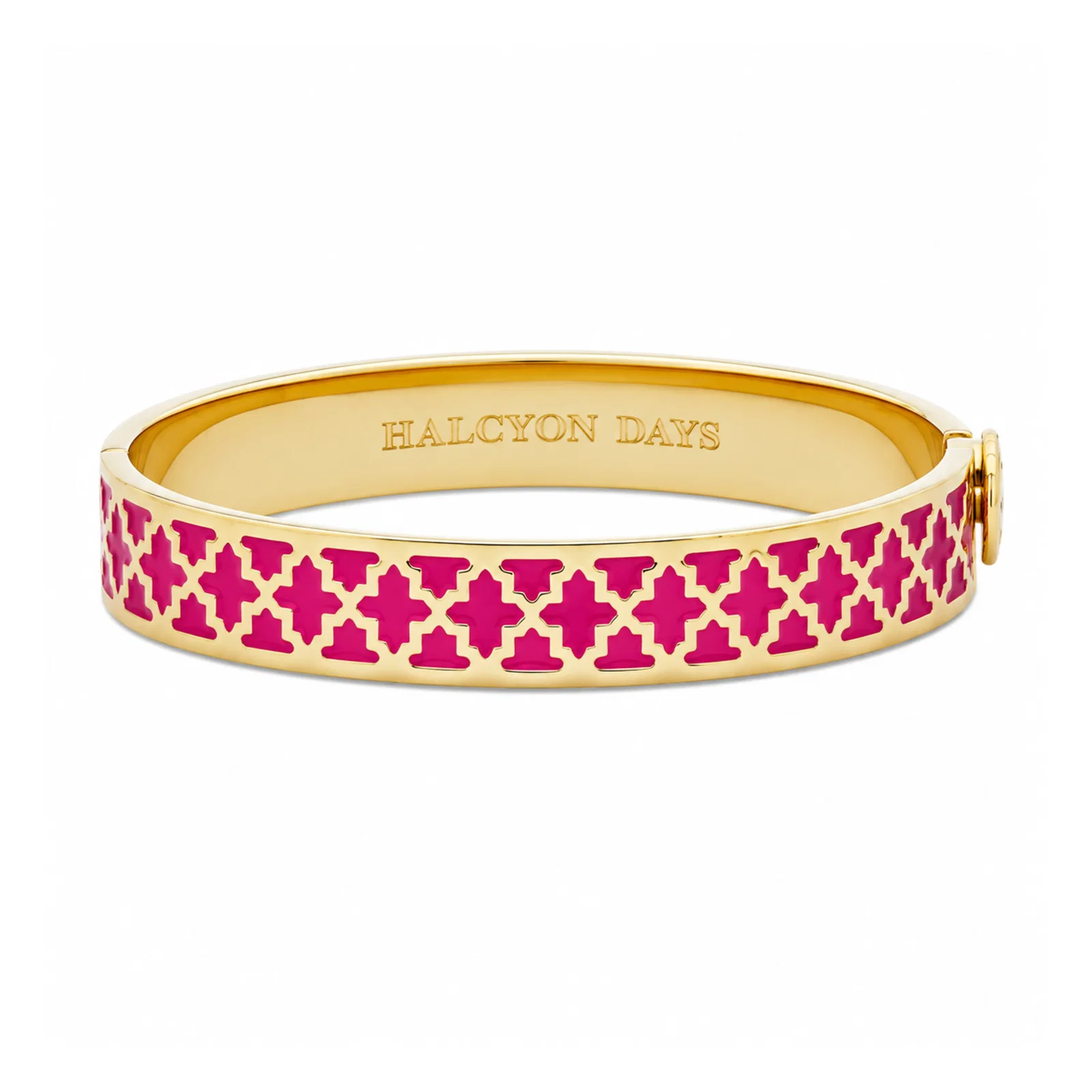 Image of Agama Hinged Bangle in Pink Tourmaline & Gold