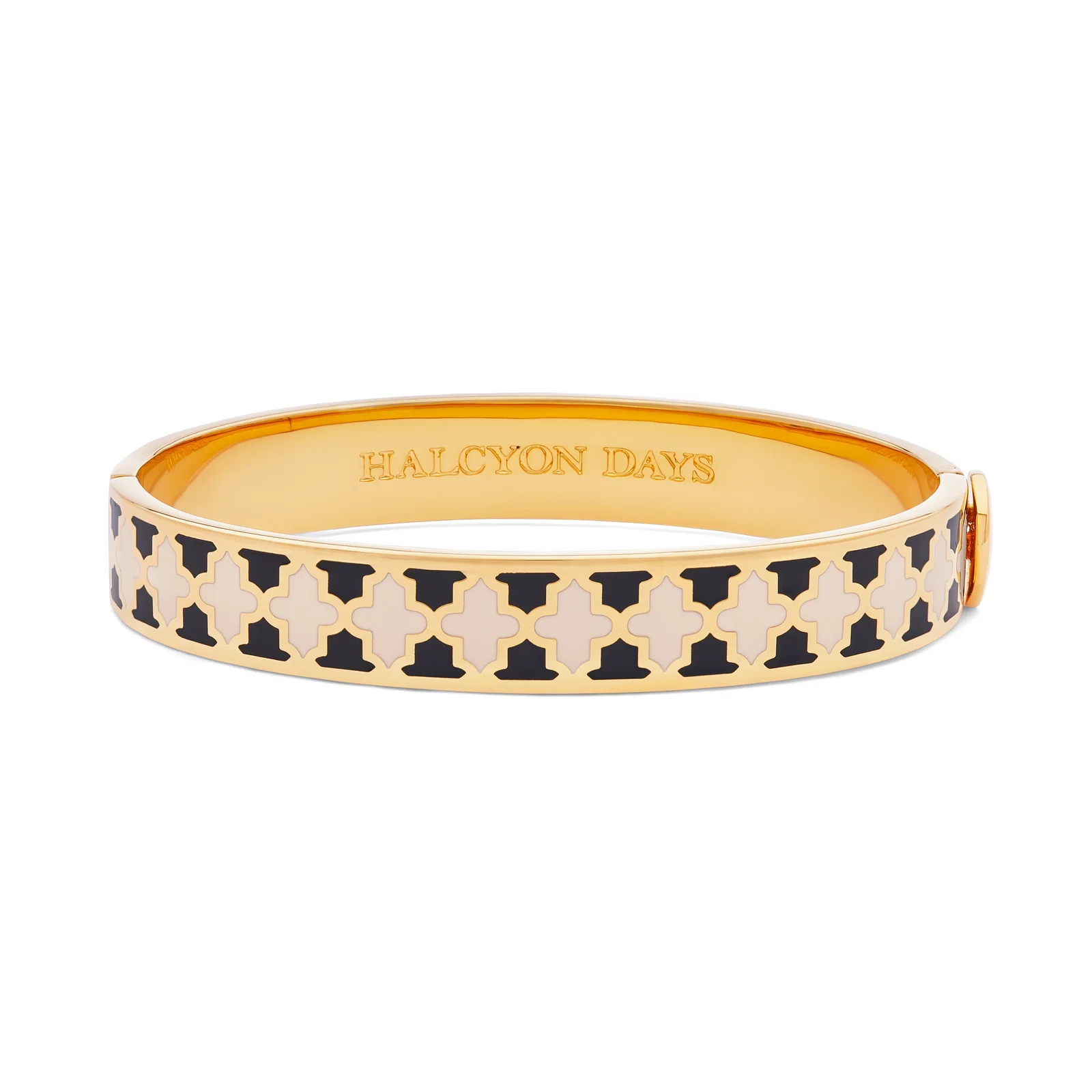 Image of Agama Two Tone Hinged Bangle in Black & Cream