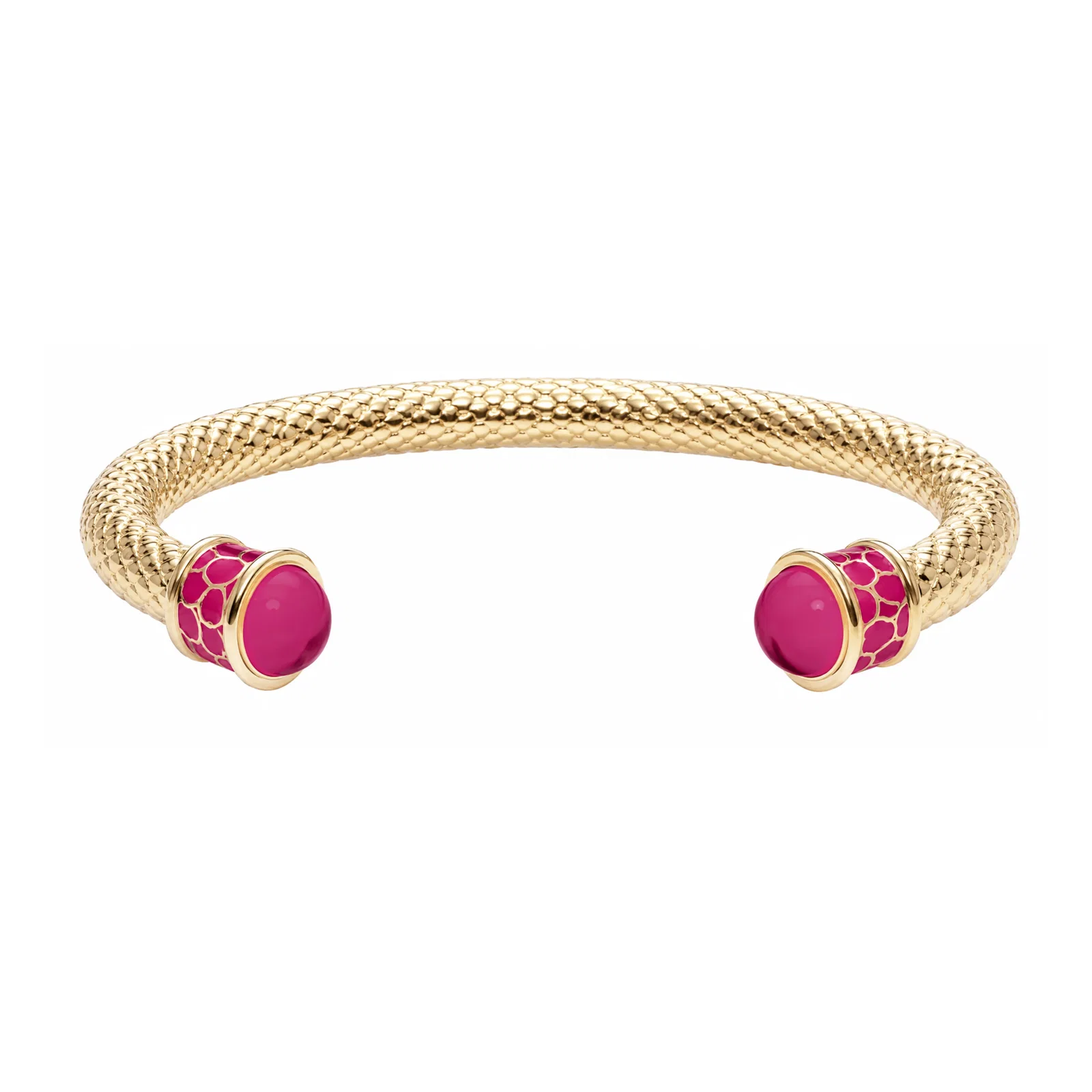 Image of Salamander Torque Bangle in Pink Tourmaline & Gold