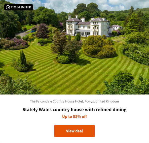 Stately Wales country house with refined dining
