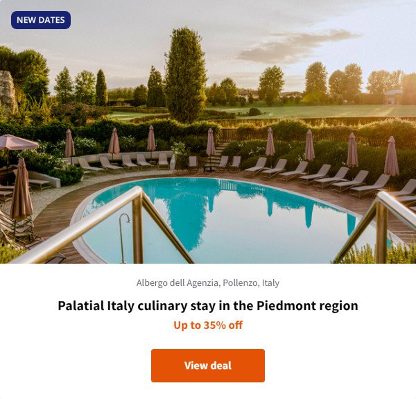 Palatial Italy culinary stay in the Piedmont region