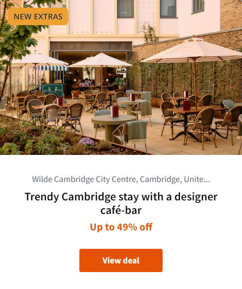 Trendy Cambridge stay with a designer café-bar