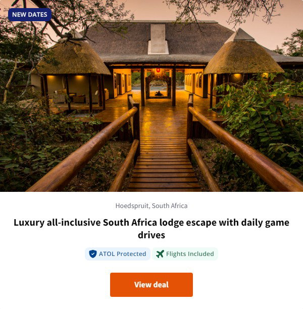 Luxury all-inclusive South Africa lodge escape with daily game drives