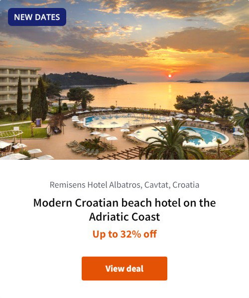 Modern Croatian beach hotel on the Adriatic Coast