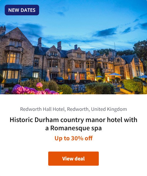 Historic Durham country manor hotel with a Romanesque spa