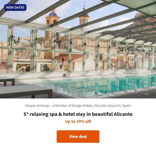 5* relaxing spa & hotel stay in beautiful Alicante