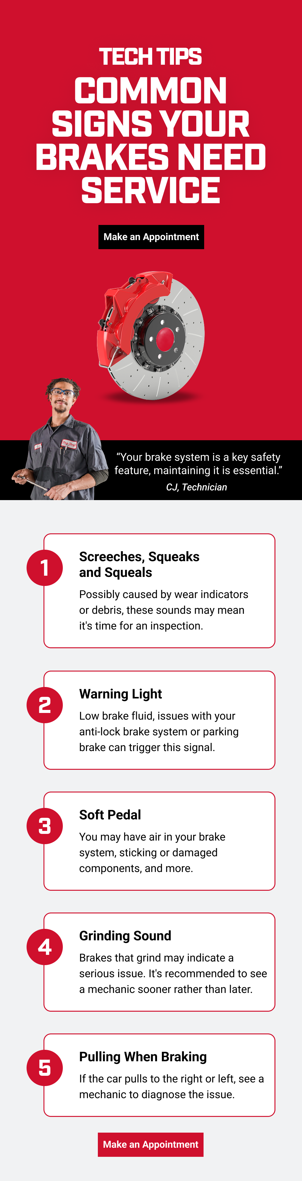 COMMON SIGNS YOUR BRAKES NEED SERVICE