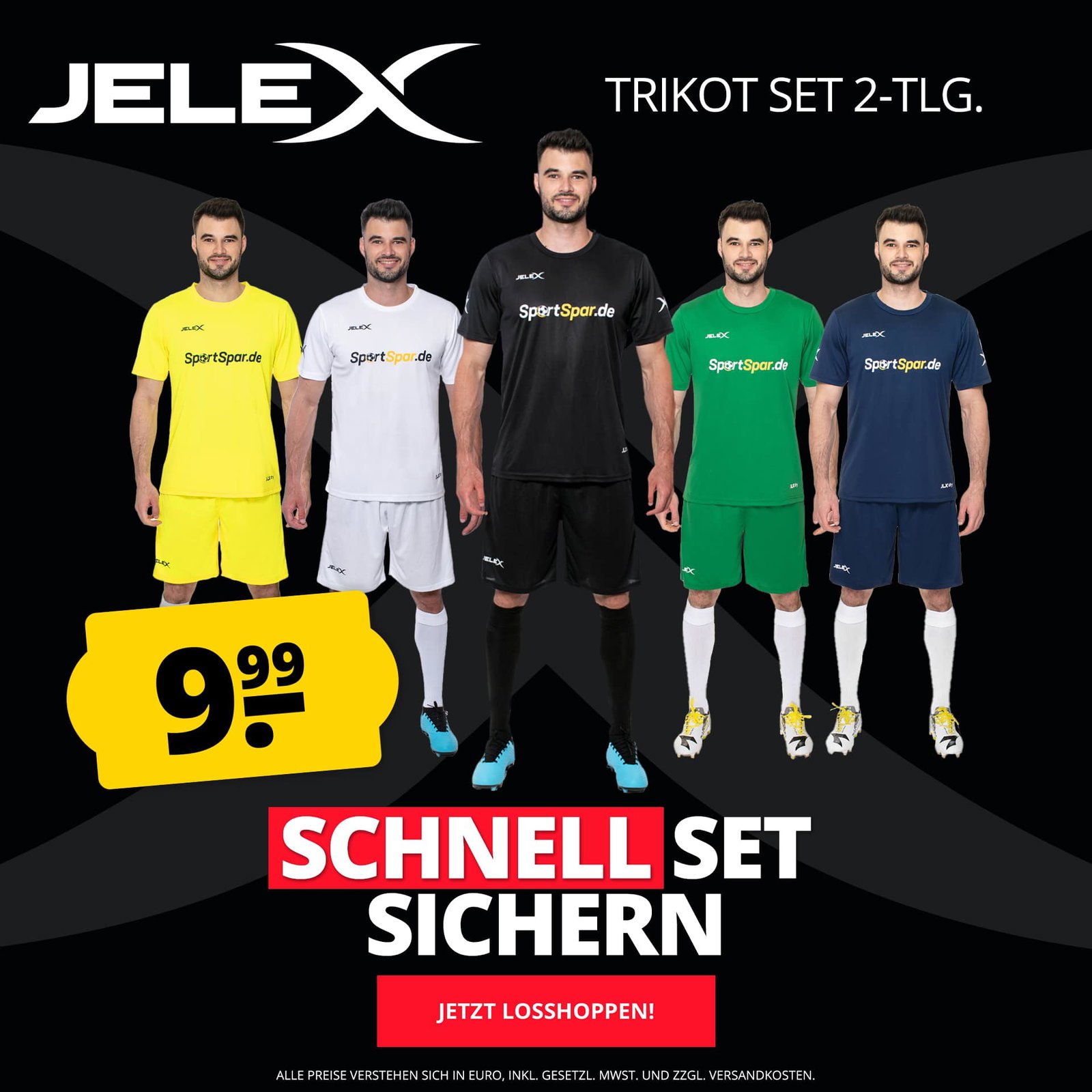 JELEX "Team 26" Trikot Set 2-teilig schwarz