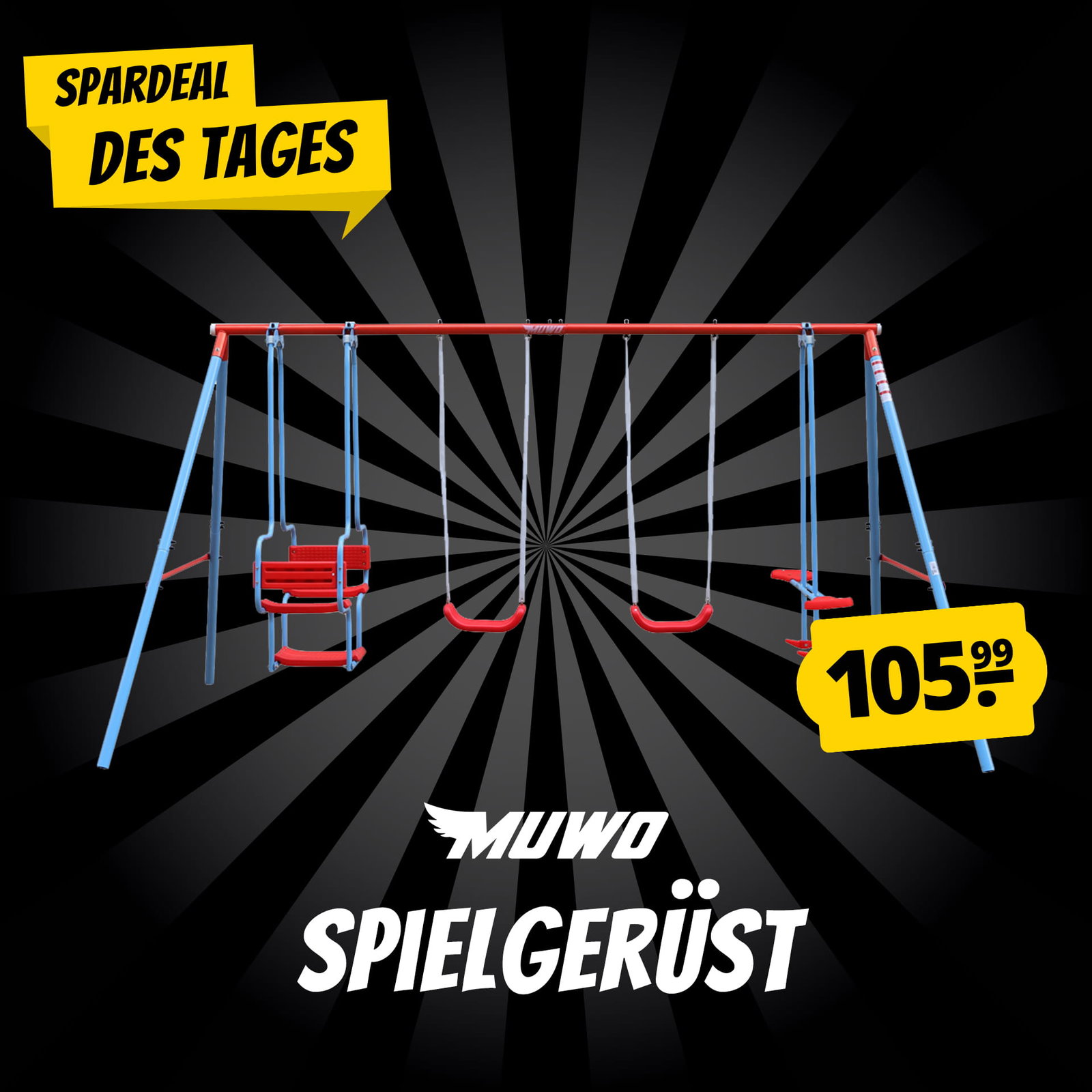 MUWO "Saphira" Spielgerüst mit 2 Schaukeln