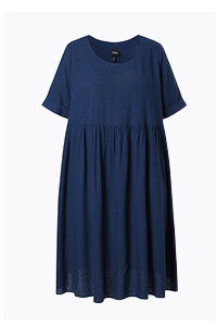 Linen Blend Short Sleeve Dress