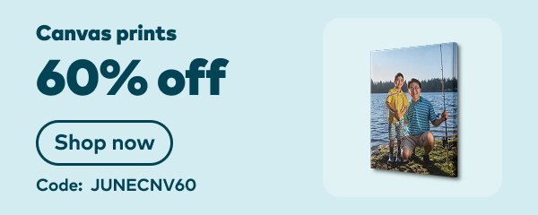 60% off canvas. Code: JUNECNV60. Shop canvas.
