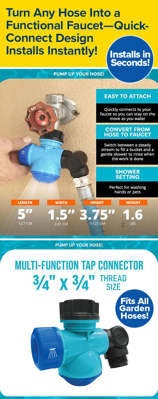 Turn Any Hose Into a Functional Faucet—Quick-Connect Design Installs Instantly!