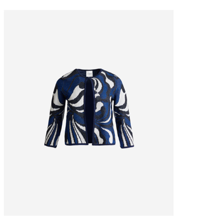 Nancy Jacket In Mid Century Scroll Jacquard Knit