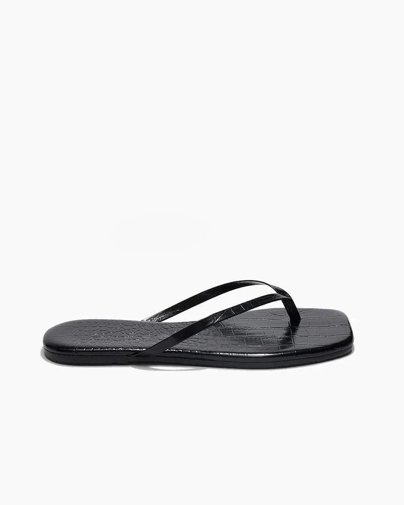 Twilight Stroll Croc Textured Platform Slingback Mules