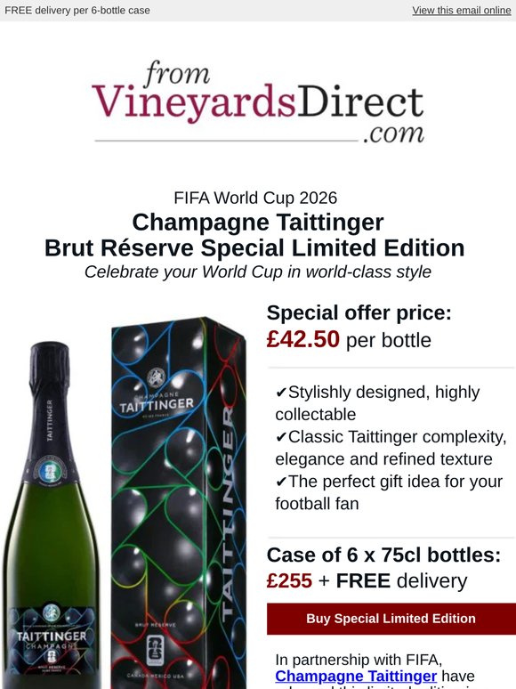 World Cup Fever, World-Class Fizz : Taittinger Limited Edition