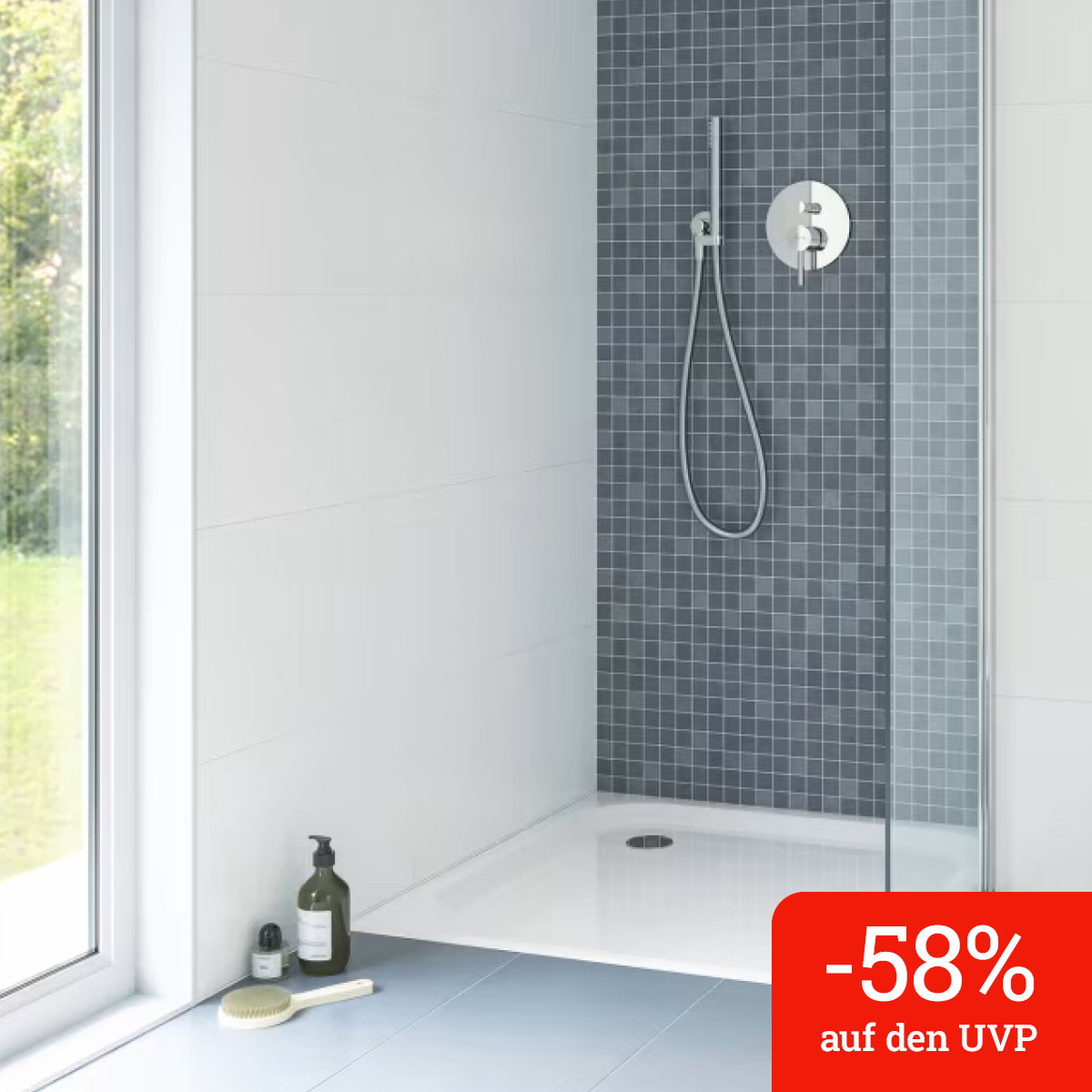 Steel Plan Stahl-Duschwanne superflach 90 x 90 x 2,5 cm