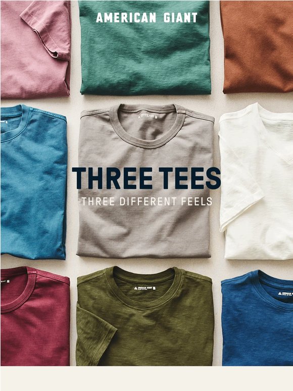 Three new tees, just in time for the heat