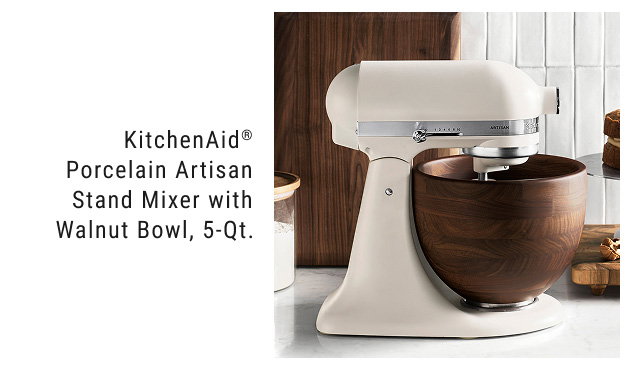 KitchenAid® Porcelain Artisan Stand Mixer with Walnut Bowl, 5-Qt.
