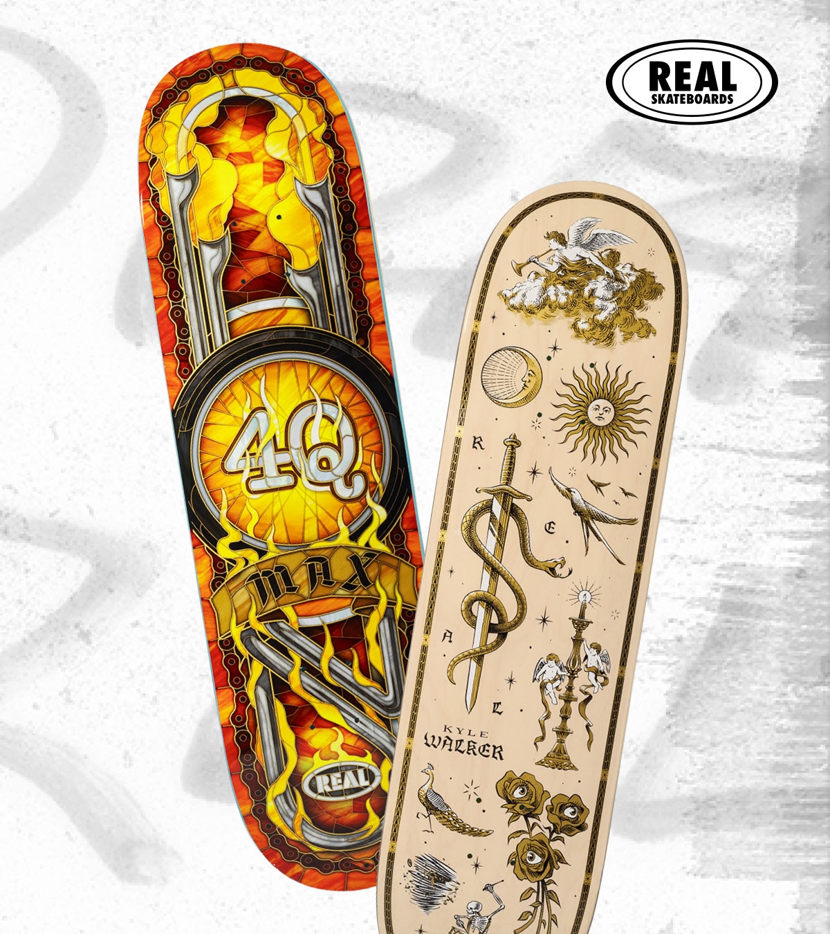 Shop Real Skateboards for skate decks and completes