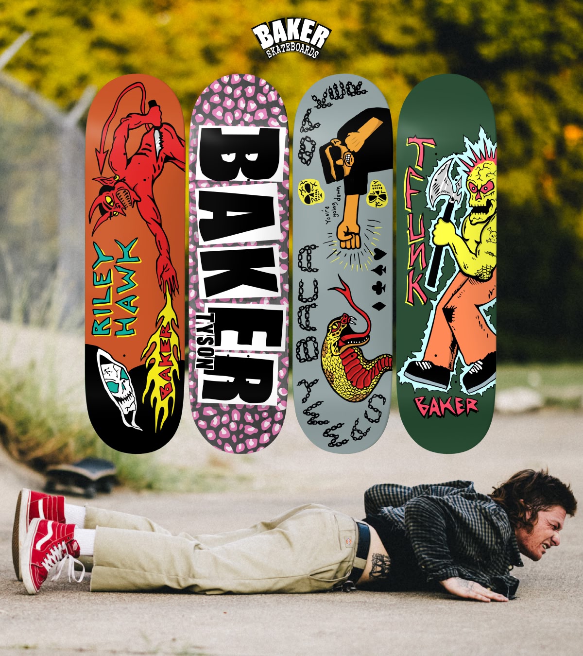 Shop Baker Skateboards for skate decks and completes