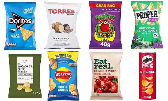 The World Cup of crisps: HARRY WALLOP investigates which of our favourite snacks are healthiest to nibble while watching England - and which childhood classics scored 0 out of 10 with our health expert