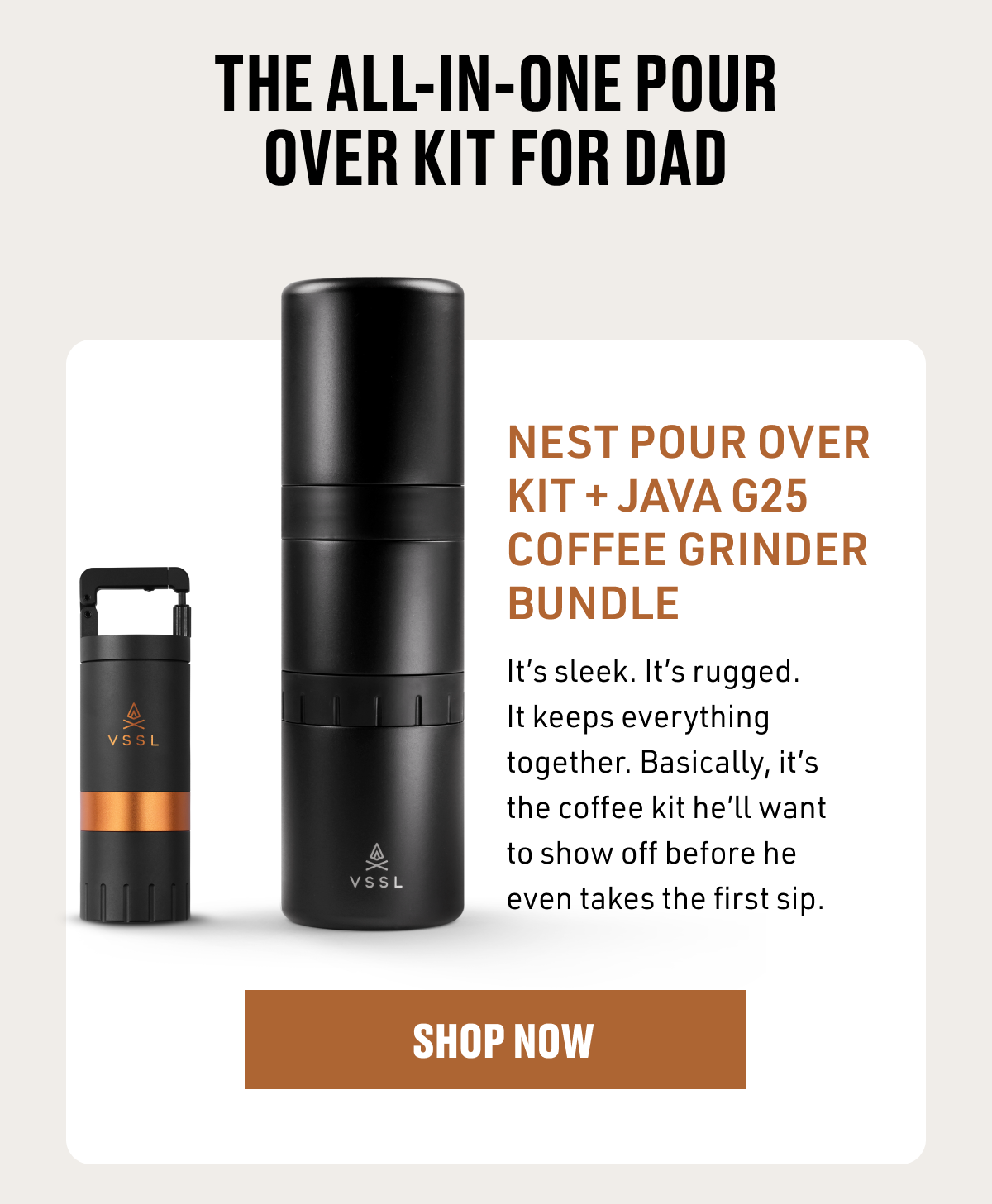 Nest Pour Over Kit + Java G25 Coffee Grinder Bundle - SHOP NOW