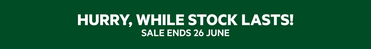 hurry, while stock lasts!