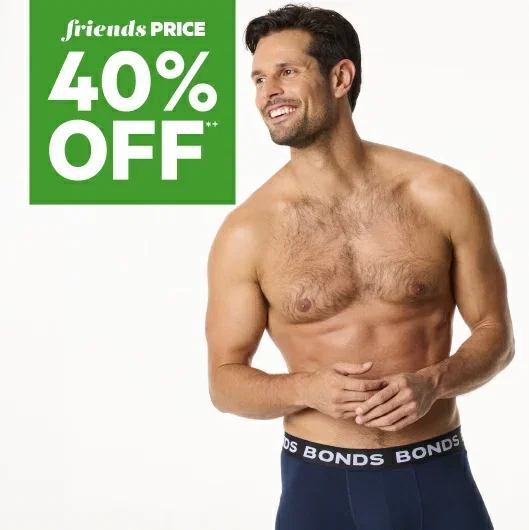 40% off full price mens underwear by bonds