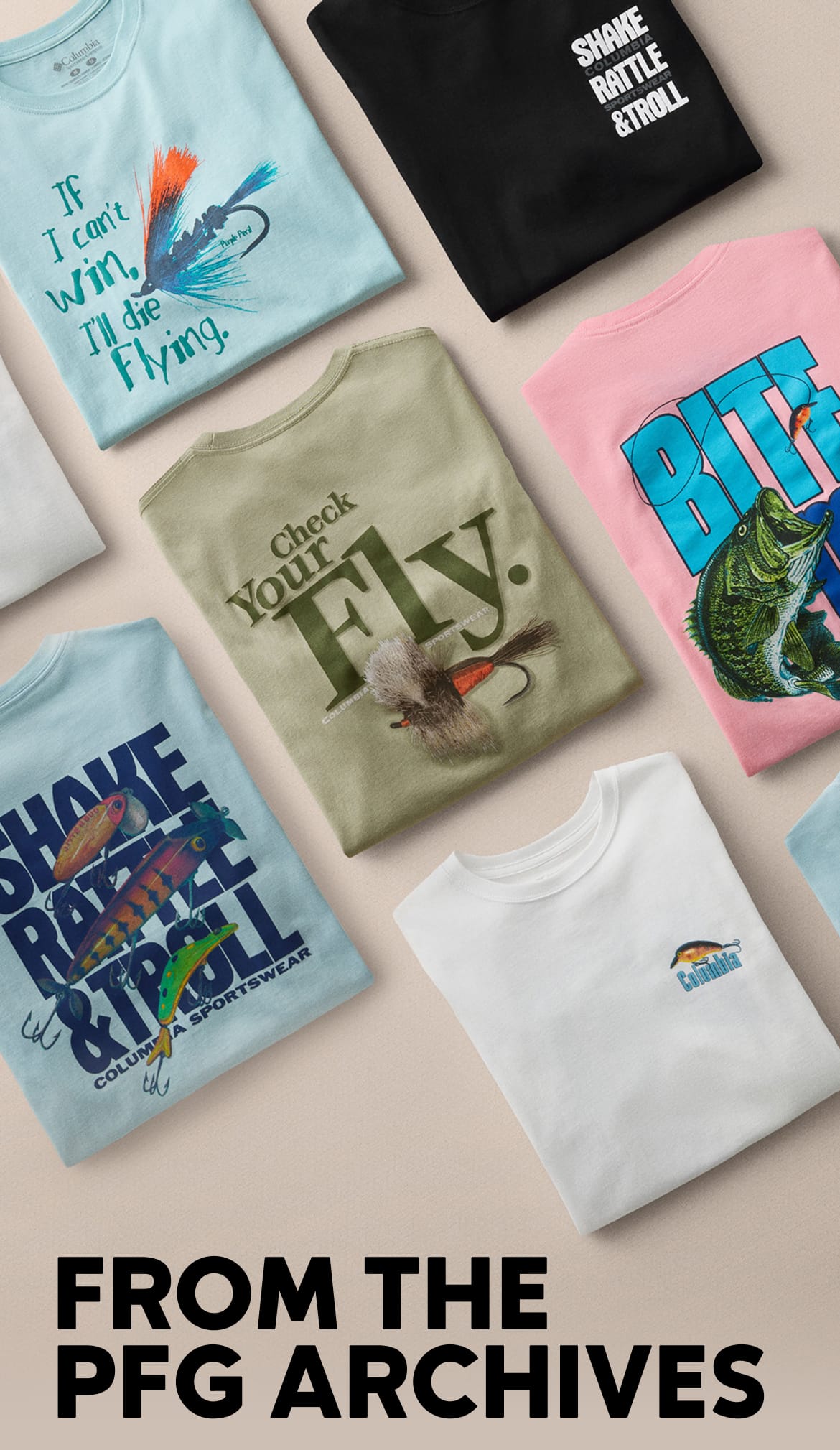 Laydown of graphic tees. FROM THE PFG ARCHIVES