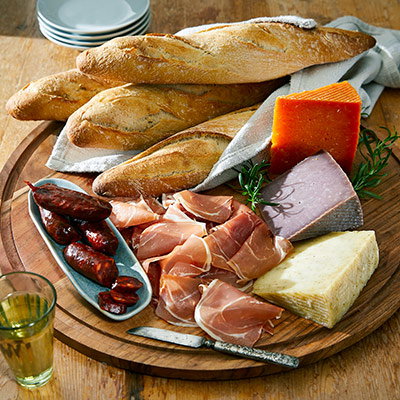 Bread, Cheese and Meats Sampler