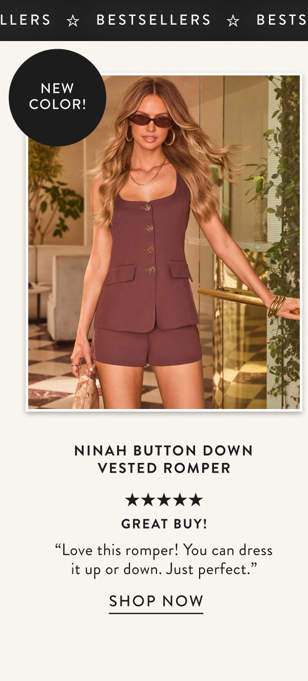 Ninah Button Down Vested Romper