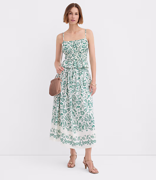 Floral Pull On Midi Skirt