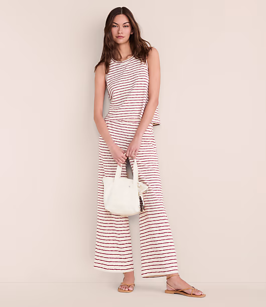 Lou & Grey Striped Wide Leg Crop Pants