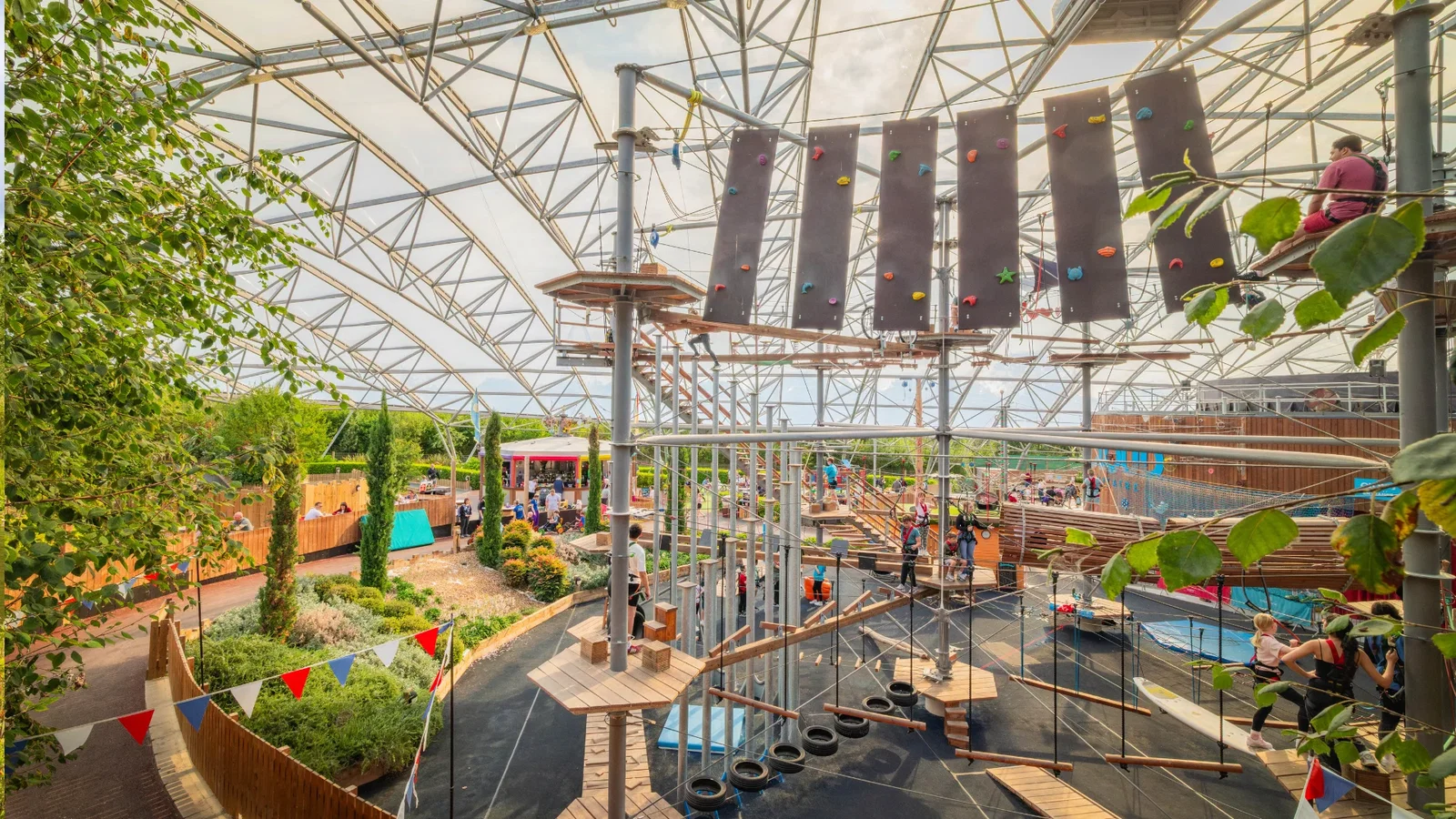 Wide shot of the Serendome activities
