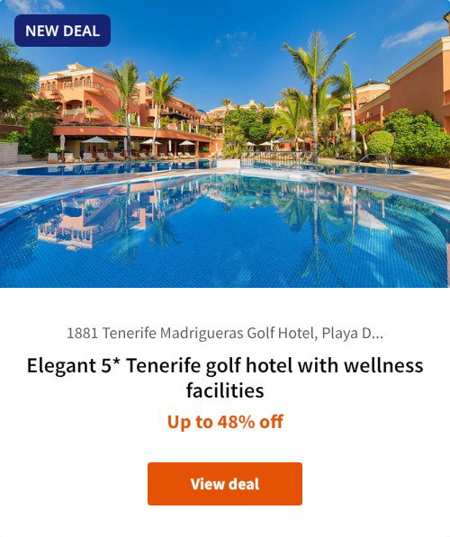 Elegant 5* Tenerife golf hotel with wellness facilities