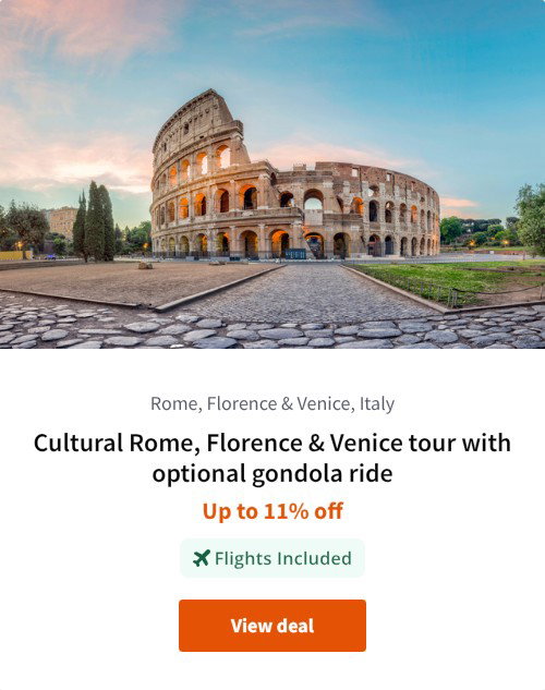 Cultural Rome, Florence &amp; Venice tour with optional gondola ride