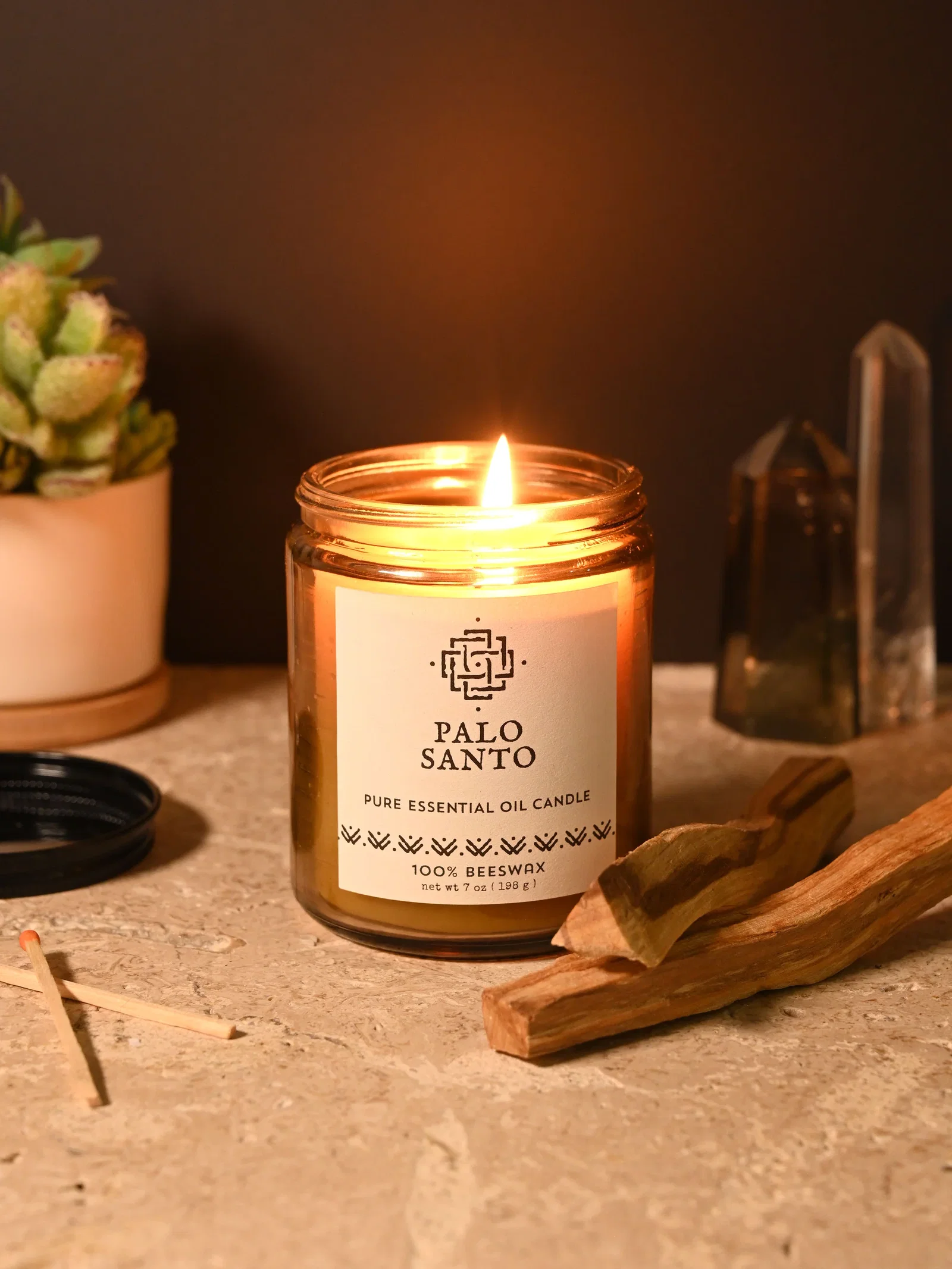 Image of Palo Santo Beeswax Pure Essential Oil Candle