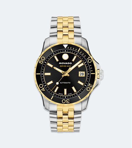 Movado Series 800 Automatic Black Dial Two Tone 2600199