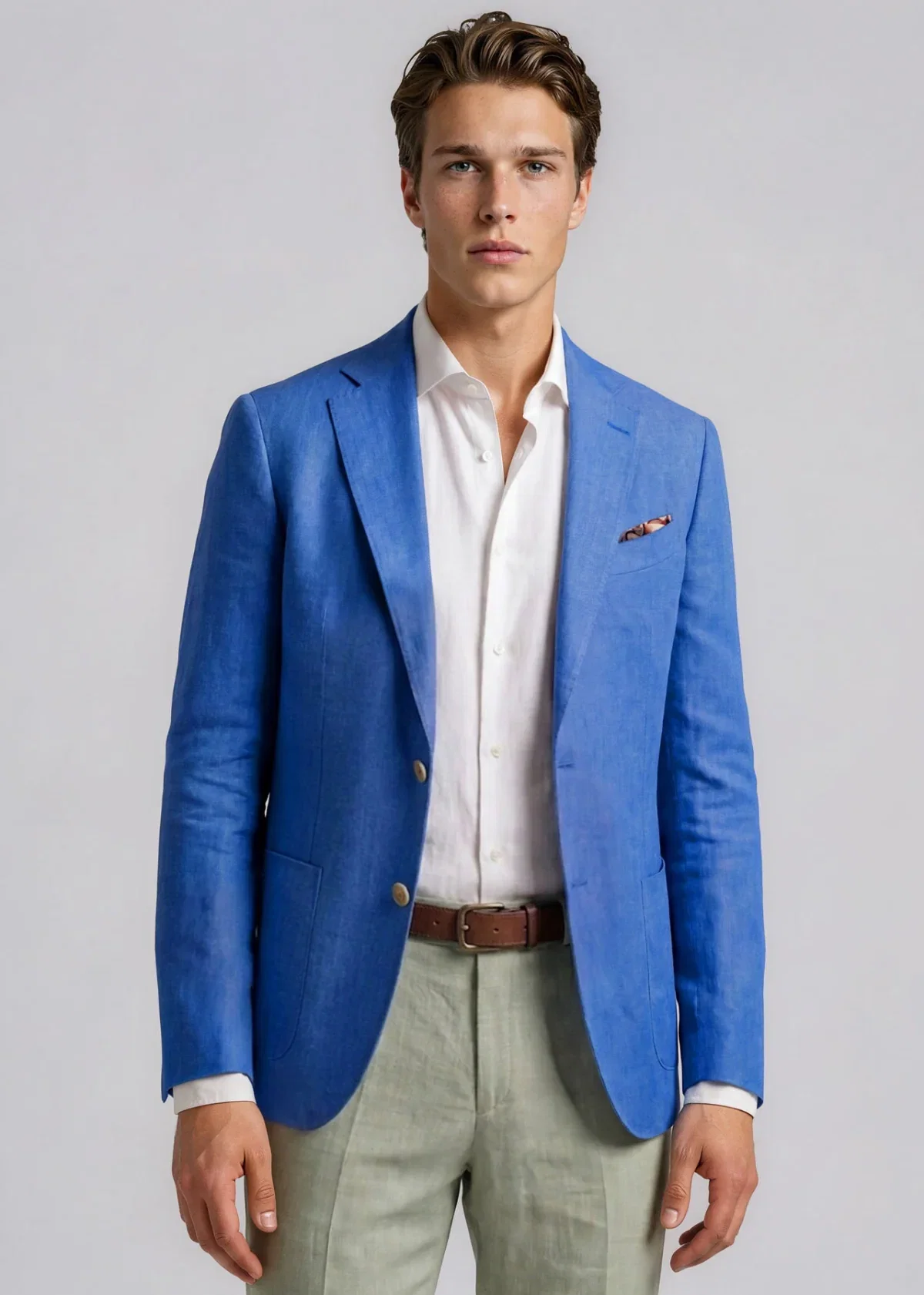 Image of New Royal Blue Linen Sport Coat