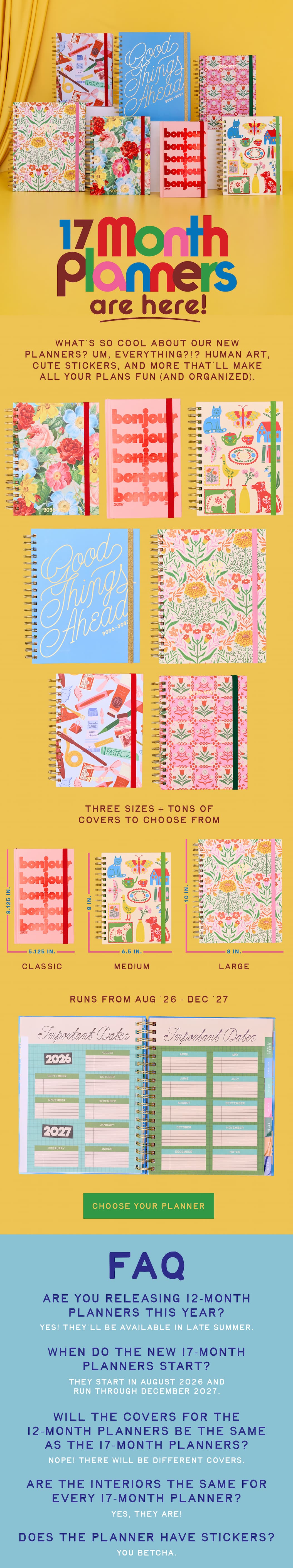 17 month planners are here! 