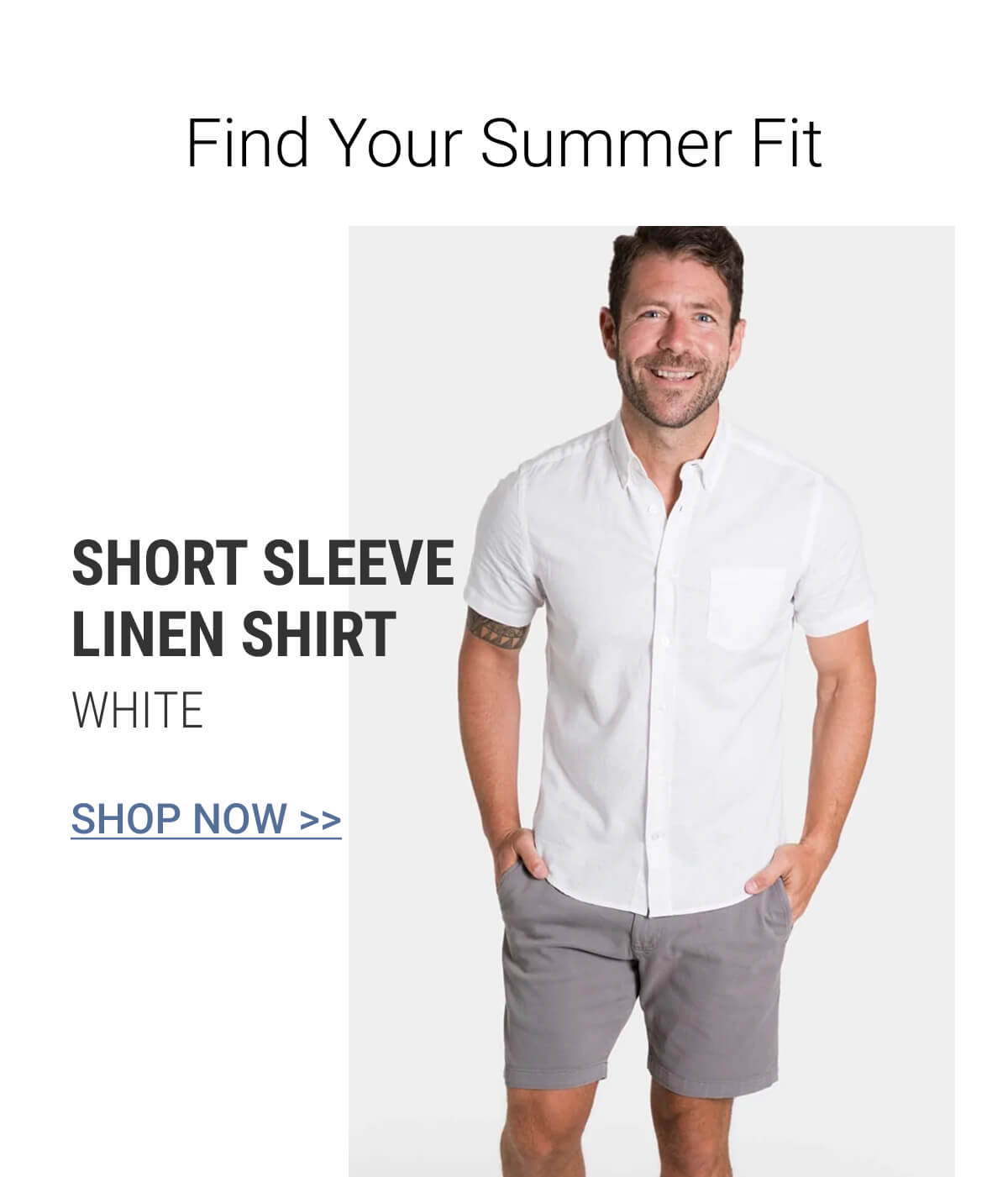White Short Sleeve Linen Shirt