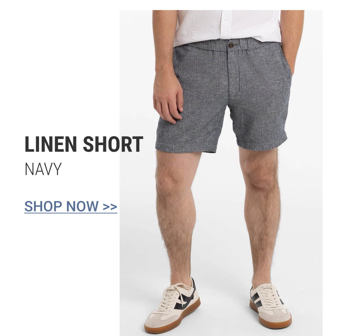 Navy Linen Short