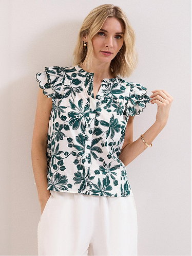 Rena Cotton Floral Blouse