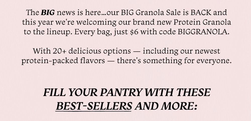 BIG Granola Sale | Get Granola for $6 a Bag with code BIGGRANOLA 