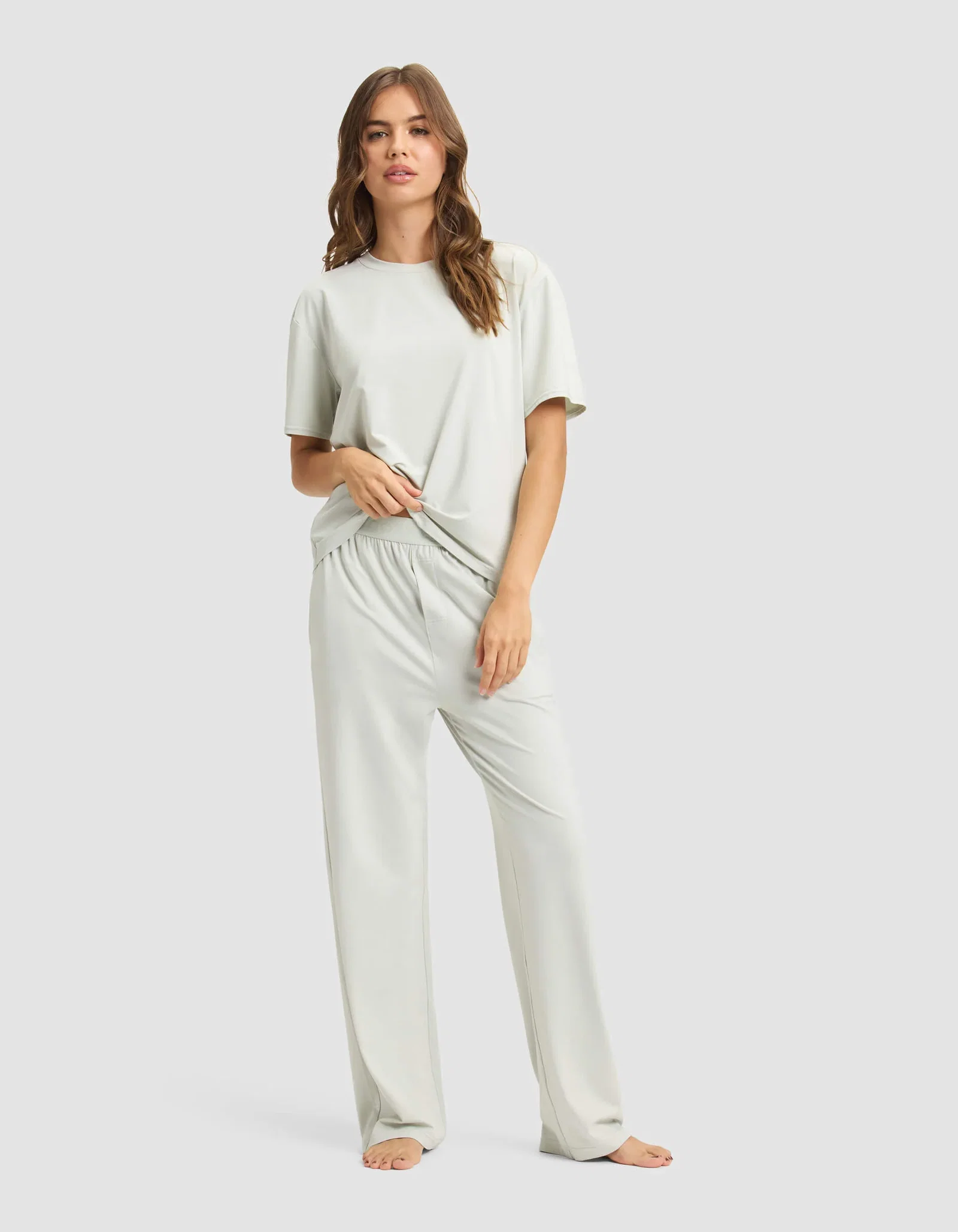 Image of Women's First Layer Pajama Short Sleeve Tee & Pant Set