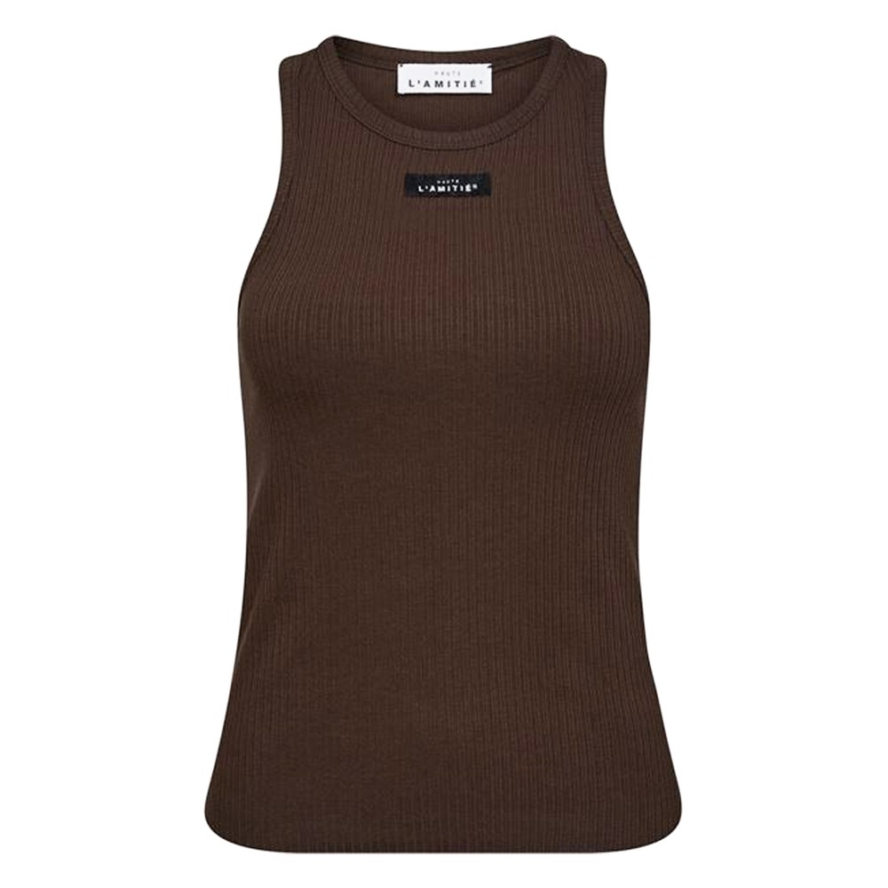Image of Rib Badge Tank Top - Mocca