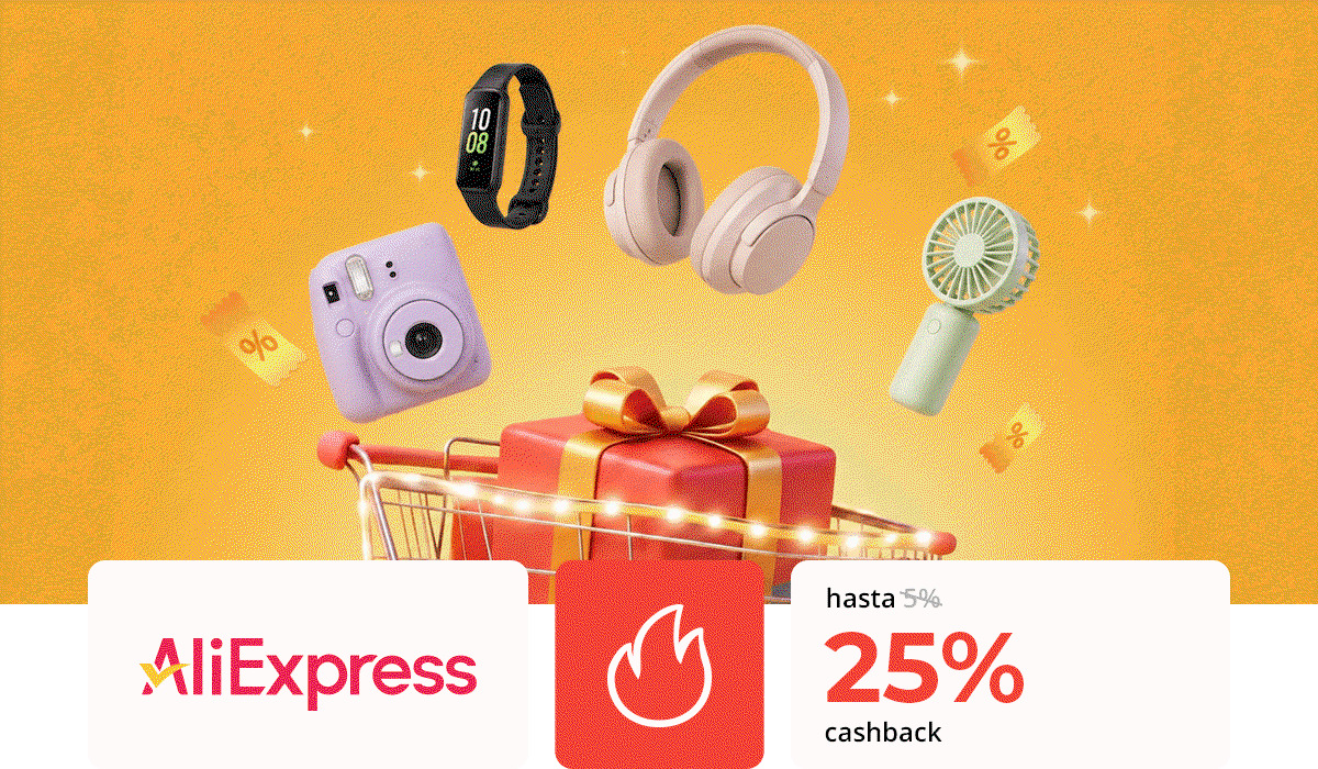 hasta 25% de supercashback AliExpress