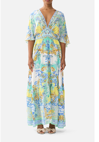 WAISTED DRESS WITH HEM RUFFLE | DIAL UP THE TILES