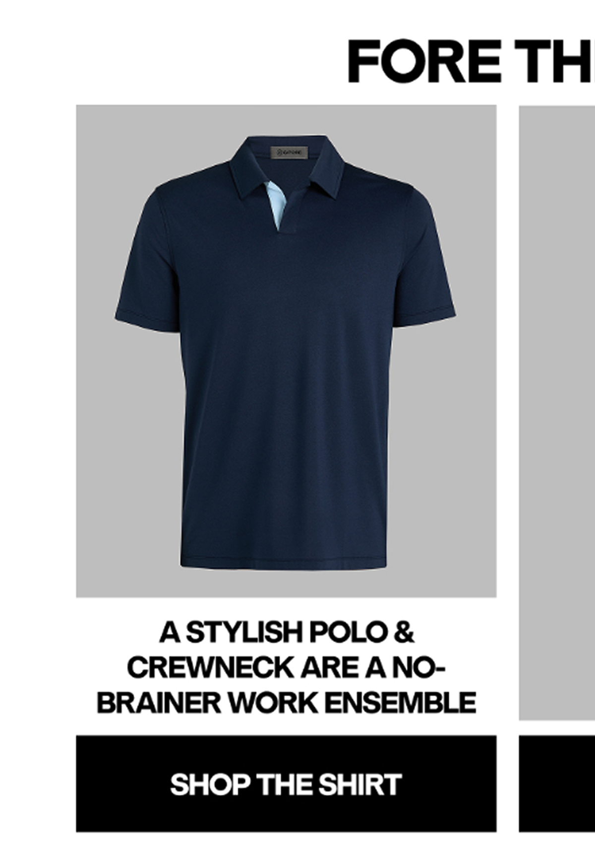 FORE THE OFFICE - A STYLISH POLO & CREWNECK ARE A NO-BRAINER WORK ENSEMBLE - SHOP THE SHIRT